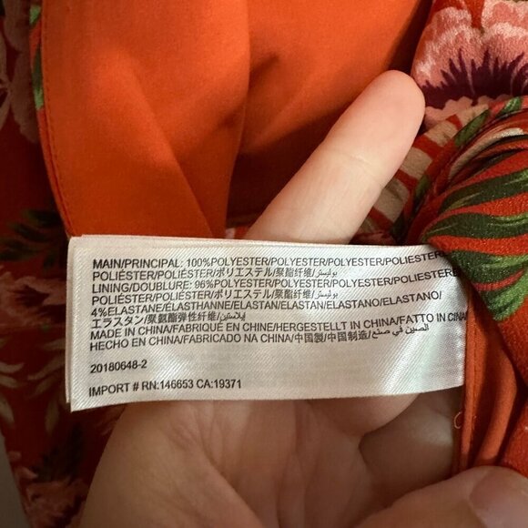 Finders Keepers Songbird Wrap Dress Orange Floral Print Size Medium - Picture 6 of 6